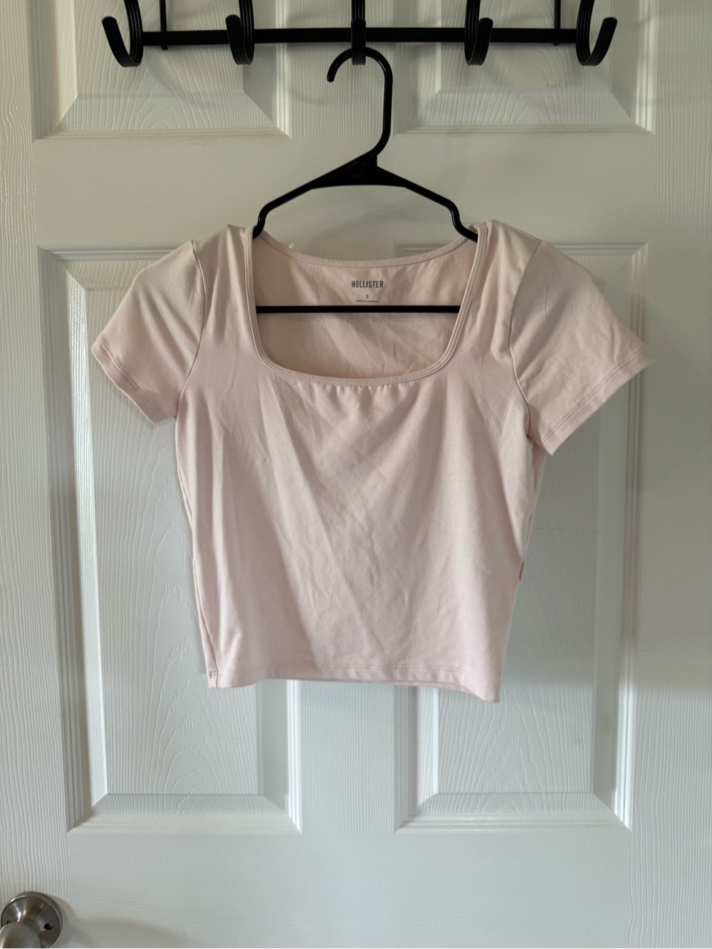 Hollister Pastel Pink Square-Neck Crop Top